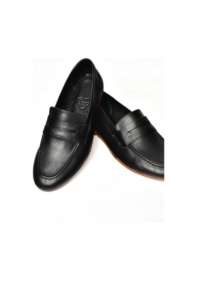 Fox Shoes S944007803 Siyah Hakiki Deri Kadın Babet Siyah
