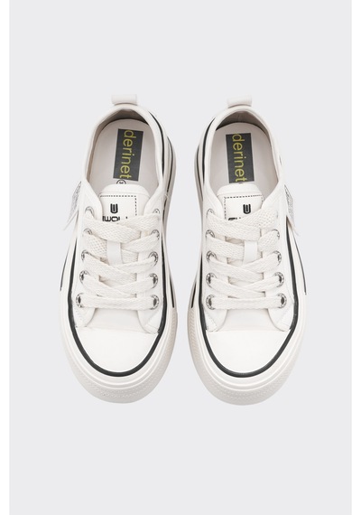 Derinet Bağcıklı Kadın Sneaker Bej Bej