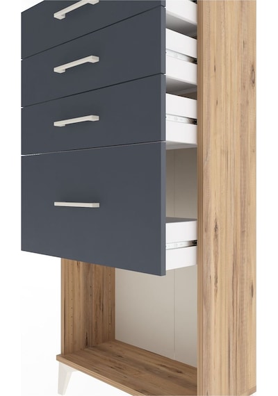 Arges Dolap 4 Çekmeceli 60x30x134 Çam-antrasit Çam