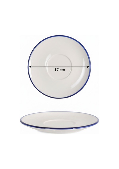 6'lı Valencia Kase Altlığı 17cm Rim Lacivert Rinart Krem