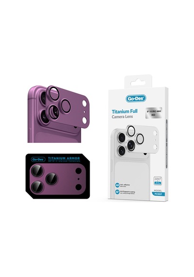 Apple iPhone Uyumlu 18 Pro Max Go Des Fc007 Titanyum Serisi Anti Reflective Kamera Lens Koruyucu Kırmızı-titanyum