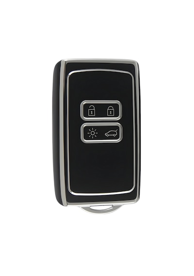Autohan Keys Lüx Renault Anahtar Kılıfı, Clio E-tech, Austral, Megane 4, Talisman, Clio 5 Uyumlu, Siyah-gümüş