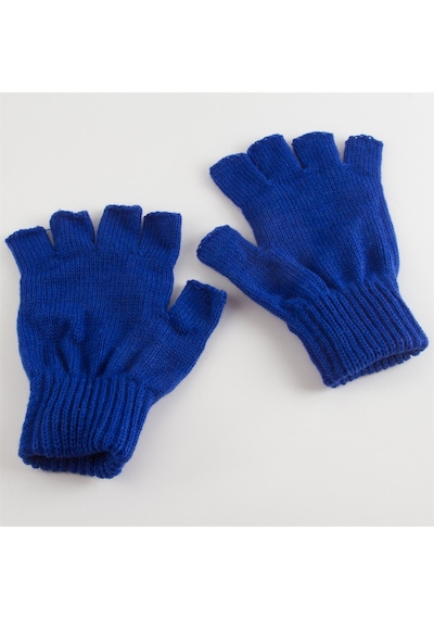Unisex Ucu Kesik Yün Eldiven 30579 Mavi