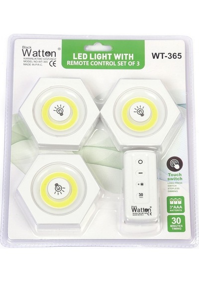 Watton Wt-365 5W Uzaktan Kumandalı Yapışkanlı Led Spot Lamba