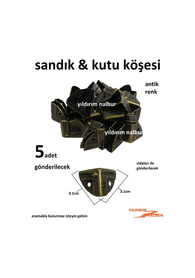 Sandık Köşesi Metal Antik Eskiteme Renk Hobi Kutu Köşesi