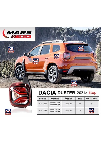 Mars M411241 Dacıa Duster 2021- Sağ Stop Duysuz KNO-MARS-M411241