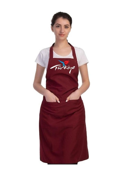 Formteks Baskılı Aşçı Önlük Bordo