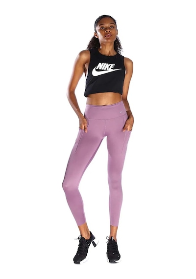 Nike Trainng Go Dri Fit İnfinalock 7/8 Leggings 6 Cepli Toparlayıcı Reflektörlü Antrenman Taytı Lila Lila