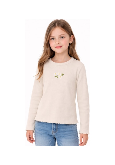 Monox 5-12 Yaş Kız Çocuk Fitilli Nakışlı 3 Lü Sweatshirt Takım Taş Çağla Nar