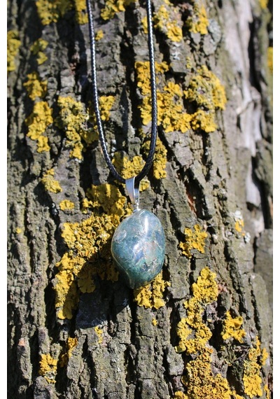 Yosunlu Hint Akik Doğal Taş Nazar sı Spiritüel  Kolye Diğer