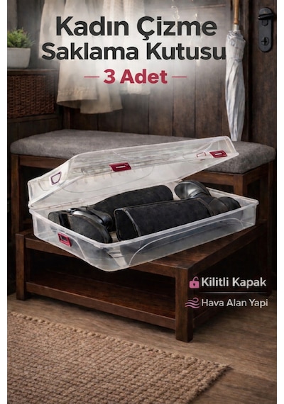 3 Adet Çizme Kutusu Beyaz