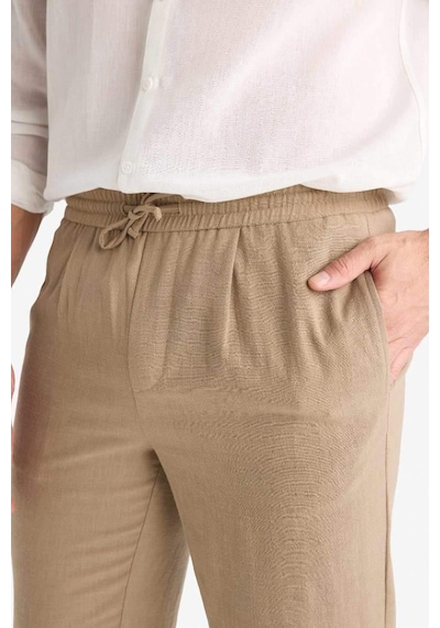 Defacto Relax Fit Kısa Paça Keten Görünümlü Pantolon E4790ax25aubn295 Kahve