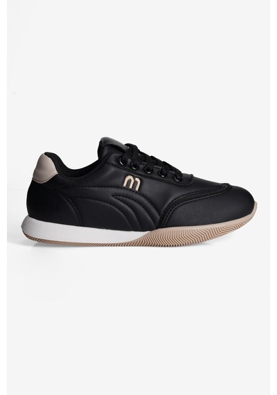 Mubiano Kadın Sneaker Günlük Rahat Bağcıklı Konfor Tabanlı Spor Ayakkabı Movi Siyah