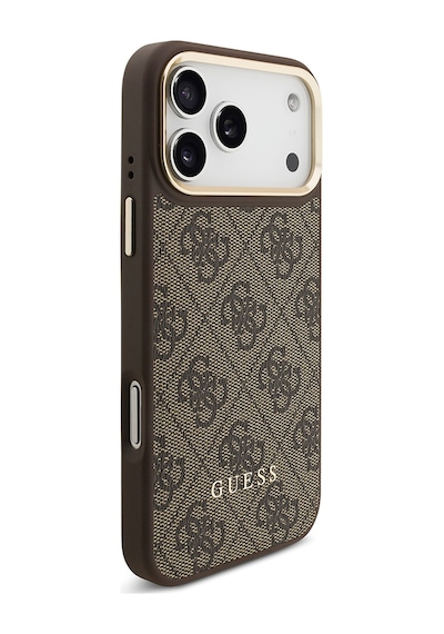 Apple Uyumlu iPhone 17 Pro Max Kılıf Guess Lisanslı M-safeli Askılı Ve 4g Logo Kartlıklı Kapak Kahverengi Kahverengi