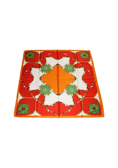 Tikitonki Geometrik Desenli Kare Dizayn Çok Renkli Eşarp - 90x90 Çok Renkli Çok Renkli