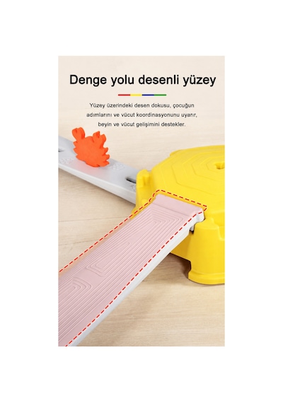 Çocuk Denge Oyunu Seti Montessori Kaydırmaz Denge Yolu Ve Platform Oyuncağı - 4 Adet Eşit Parça Denge Yolu