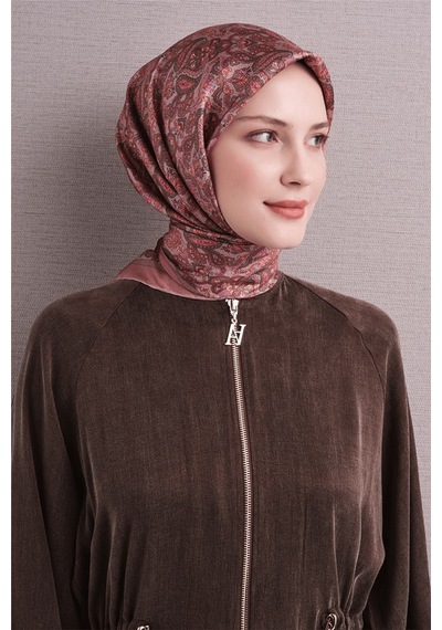 Armine İpek Eşarp 2027 Kış - 9609-51 Pembe Twill