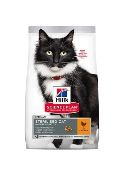 Hill's Sterilised Mature Adult 7+ Tavuklu Kısırlaştırılmış Yaşlı Kedi Maması 1500 G