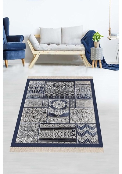 Pelangi Osmanlı Desen Patchwork Model Dijital Baskı Yıkanabilir Klasik Salon Halı Ve Yolluk, Laci-beyaz 120 X 180 Çok Renkli
