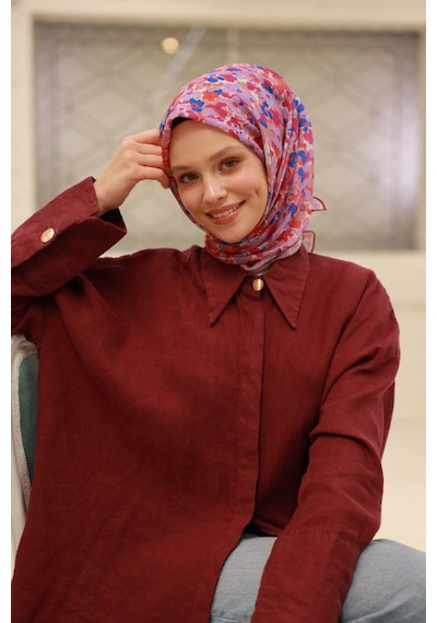 Silk Home Soft Eşarp 73081-31 Taş, Pembe, Saks Turuncu, Lila