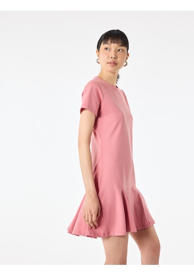 Koton Pamuklu Slim Fit Bisiklet Yaka Kısa Kollu Volümlü Mini Tişört Elbise Pembe 6sak80200ek Gül Koton Pamuklu Slim Fit Bisiklet Yaka Kısa Kollu Volümlü Mini Tişört Elbise Pembe 6sak80200ek Gül