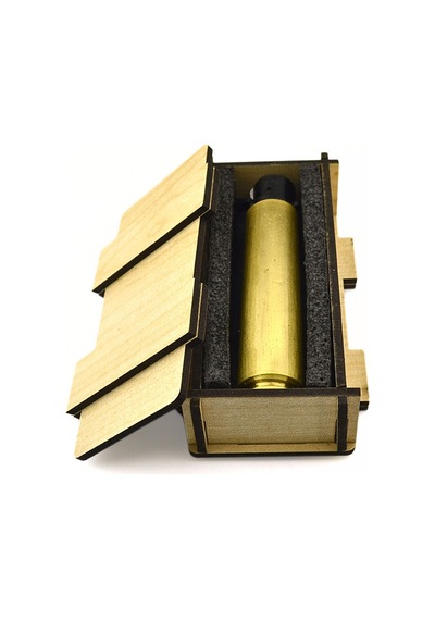 50 Cal. Kovan Gazlı Çakmak - Ahşap Kutulu Sarı