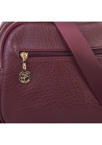 Nas Bag Kadın Çok Gözlü El Omuz Ve Çapraz Çantası 25x20 Cm Bordo Victoria