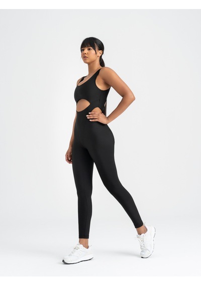 Lismina Bold Curve Spor Tayt Tulum Siyah