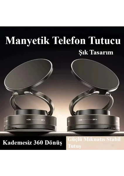 360 Dönen Magsafe Destekli Telefon Tutucu Vakumlu Katlanabilir Tüm Cihazlarla Uyumlu Diğer
