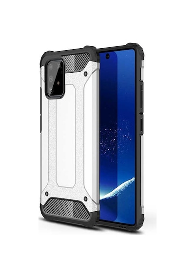 Kilifone - Samsung Uyumlu Galaxy A91 S10 Lite - Kılıf Çift Katman Zırh Tank Crash Military Kapak - Gri