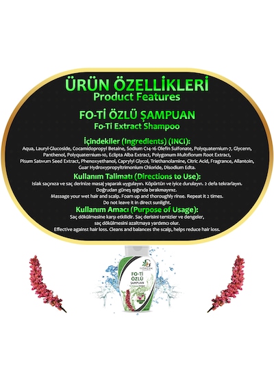 Fo-ti Şampuan 300ml- Dökülme Karşıtı Tüm Saç Tipleri