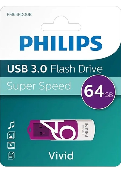 Philips Uyumlu  Vivid Fm64fd00b/00 64gb Usb 3.0 Flash Bellek
