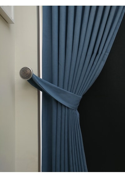 Evdepo Home Deniz Soft Pileli Fon Perde Indigo Mavi