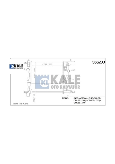 Radyatör Su Astra J-zafira C-cruze A14xer/b14xer/a16xer/b16xer/a18xer 09-