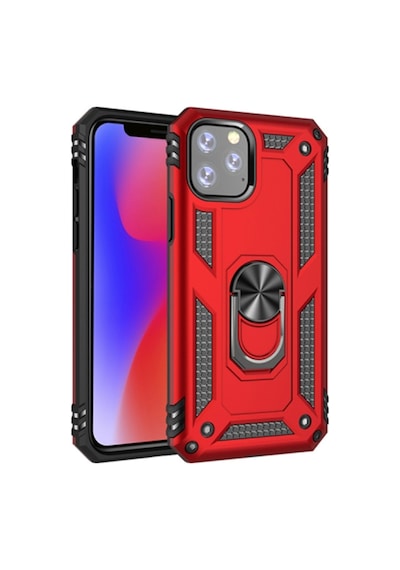 Ally Apple Uyumlu iPhone 11 Pro 5.8 Inch Yüzüklü Kilif Armor Shockproof Ring 314371287 - Renk / Kirmizi
