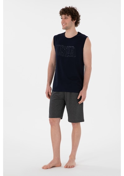 U.S. Polo Assn. Erkek Bisiklet Yaka Lacivert Pijama Takımı 50309807-VR033