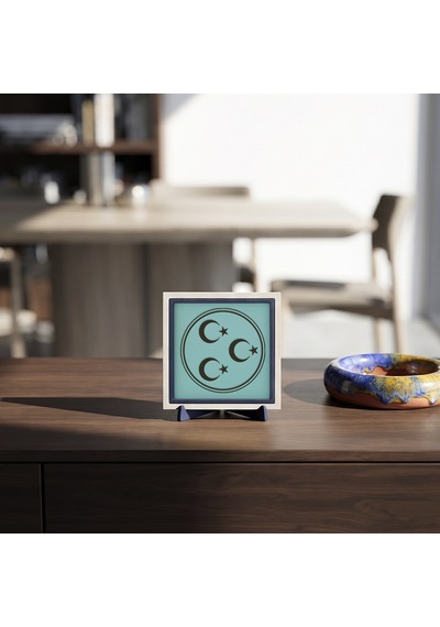 Özel Tasarım Üç Hilal Motifli Dekoratif Obje, Çalışma Alanınıza Enerji Katan Detay 10x10 Cm