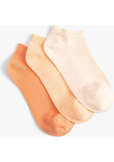 Koton Basic 3'lü Patik Çorap Seti Çok Renkli Somon 3sak80412aa 3SAK80412AA992 Somon