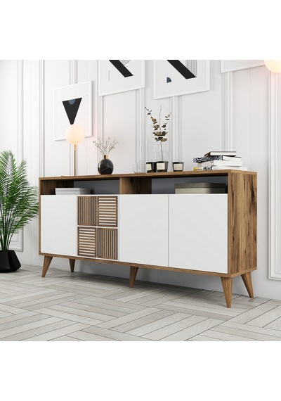 Milan 160cm Konsol - Ceviz / Beyaz