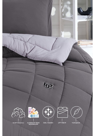 Elart Violet Comfort Uyku Seti Çift Kişilik Antrasit Antrasit