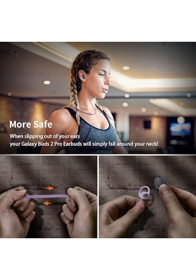 Galaxy Buds2 İle Uyumlu/galaxy Buds2 Pro İle Uyumlu Yumuşak Güçlü Silikon Özel Kaymaz Tasarım Spor Kaybolmaya Karşı Kulaklık Aksesuarları Boyun İpi Lacivert