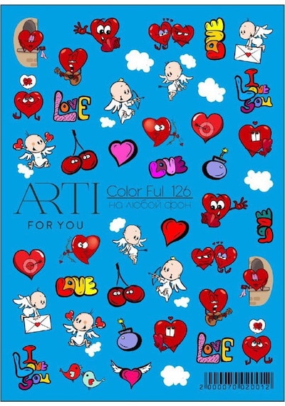 Stiker Arti Color Ful 126 Aşk Love Beyaz