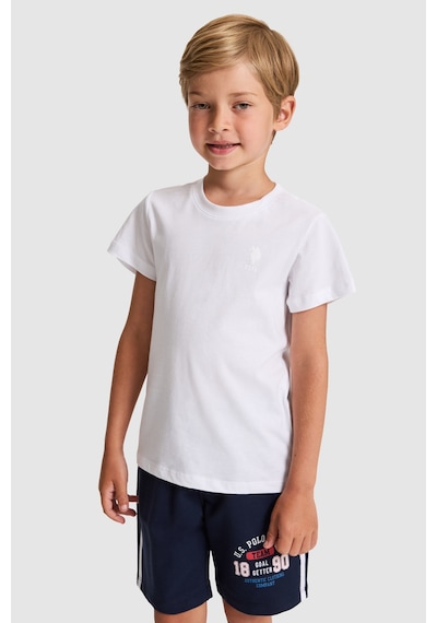 U.S. Polo Assn. Erkek Çocuk Beyaz Tişört Basic 50325555-vr013