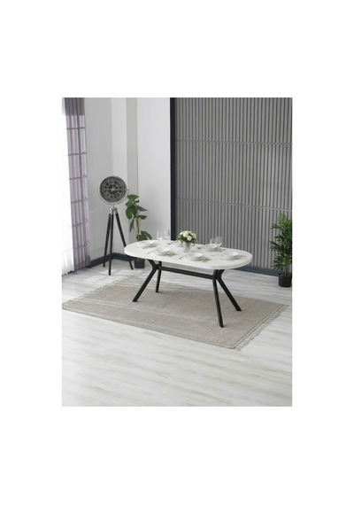 Nova Beyaz Yemek Masası Takımı 6 Adet Elma Sandalye/ 90x170 Cm Yemek Masası Bej Bej Nova Beyaz Yemek Masası Takımı 6 Adet Elma Sandalye/ 90x170 Cm Yemek Masası Bej Bej