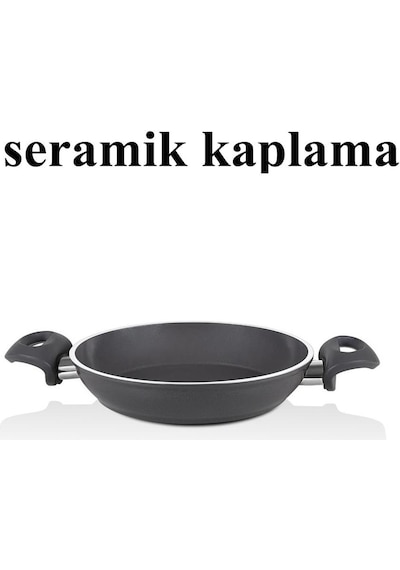 Falez Seramik Sahan 24 Cm Füme Renk Cam Kapaklı Füme