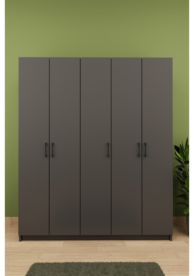 Lüks 5 Kapaklı Portmanto Askılı Vestiyer  %100 MDF Ayakkabılık Dolabı V09