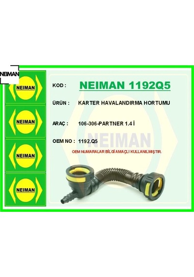 Karter Havalandırma Hortumu 106-306-partner 1.4 İ Neıman 1192.q5
