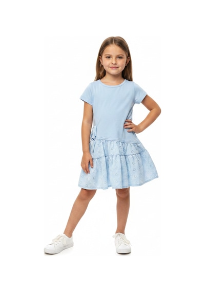 Toontoy Kids Toontoy Kız Çocuk Regular Fit Bisiklet Yaka Fiyonk Detaylı Brode Etekli Kısa Kollu Elbise 25050 Açık Mavi Toontoy Kids Toontoy Kız Çocuk Regular Fit Bisiklet Yaka Fiyonk Detaylı Brode Etekli Kısa Kollu Elbise 25050 Açık Mavi