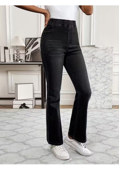 Bhrwear Kadın Beli Lastikli Paçaya Doğru Hafif Ispanyol Gelen Kot Pantolon Renkli