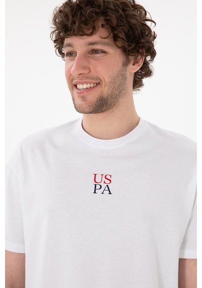 U.S. Polo Assn. Erkek Comfort Fit Bisiklet Yaka Beyaz Tişört 50306450-VR013